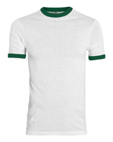 Augusta Sportswear Unisex 50/50 Ringer T-Shirt. 710 - White/ Dark Green