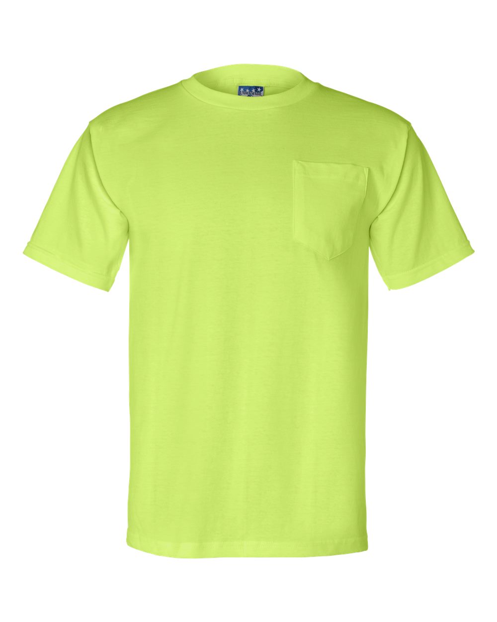 Bayside Unisex Union-Made Pocket T-Shirt. 3015 - Lime Green
