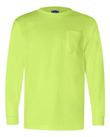 Bayside Unisex Union-Made Long Sleeve Pocket T-Shirt. 3055 - Lime Green