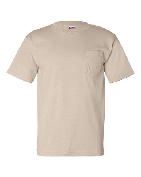 Bayside Unisex USA-Made Pocket T-Shirt. 7100 - Sand