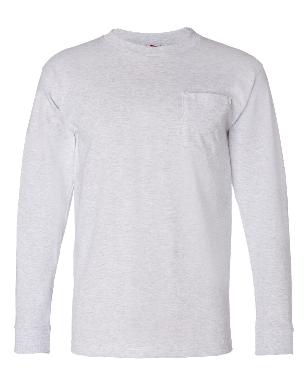 Bayside Unisex USA-Made Long Sleeve Pocket T-Shirt. 8100 - Ash