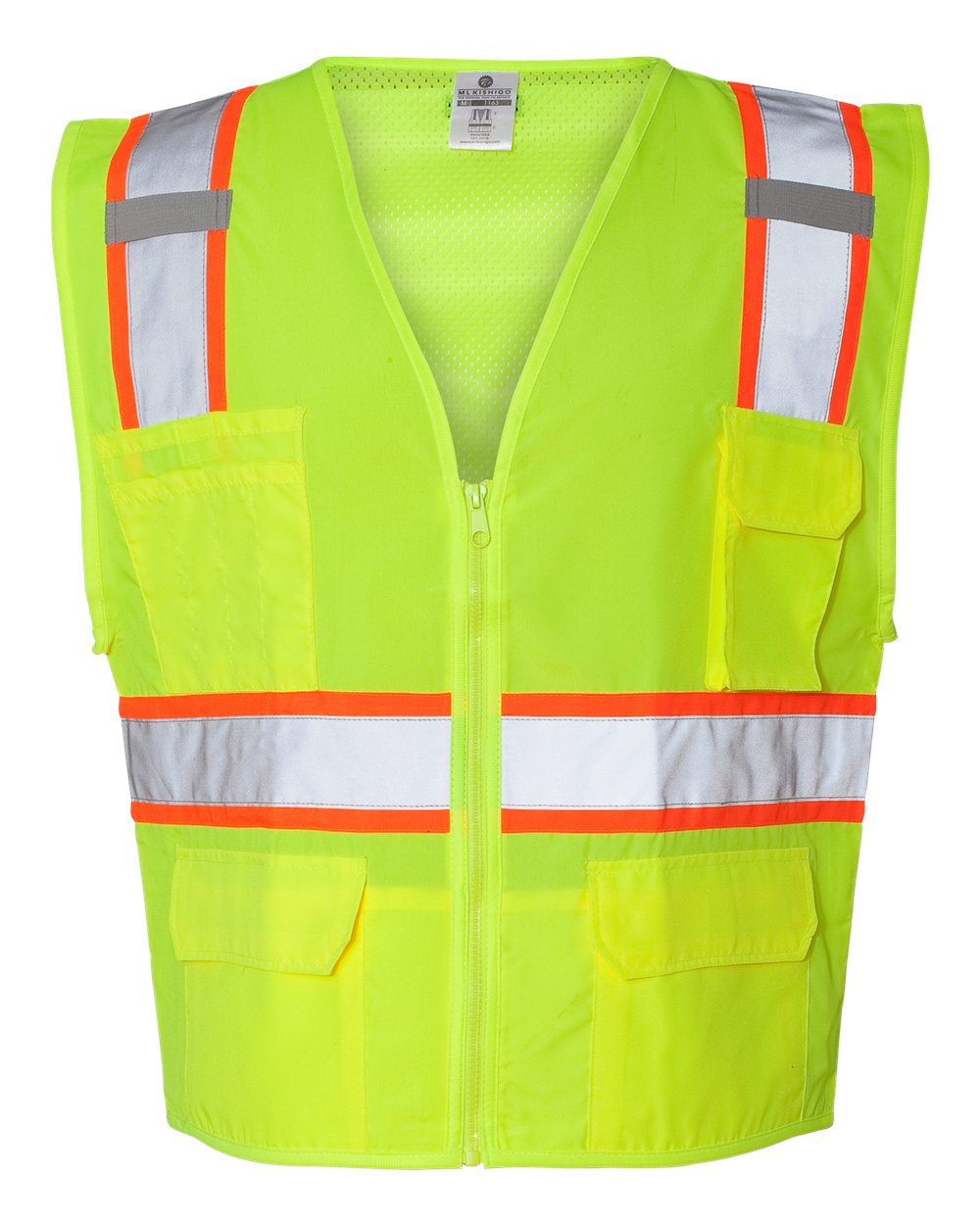 Kishigo Unisex Ultra-Cool™ Solid Front Vest with Mesh Back. 1163-1164 - Lime