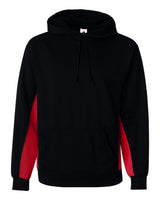 Badger Men's Performance Fleece Hooded Sweatshirt. 1454 - Black/ Red