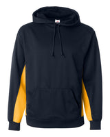 Badger Men's Performance Fleece Hooded Sweatshirt. 1454 - Navy/ Gold