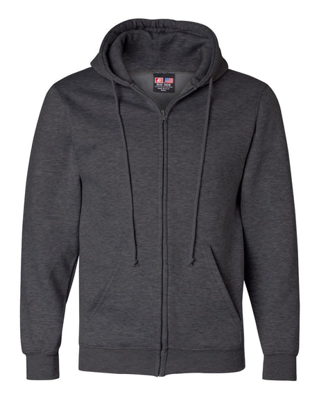 Bayside Unisex USA-Made Full-Zip Hooded Sweatshirt. 900 - Charcoal Heather
