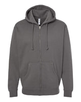 Independent Trading Co. Unisex Heavyweight Full-Zip Hooded Sweatshirt. IND4000Z - Solid Charcoal