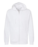 Independent Trading Co. Unisex Midweight Full-Zip Hooded Sweatshirt. SS4500Z - White