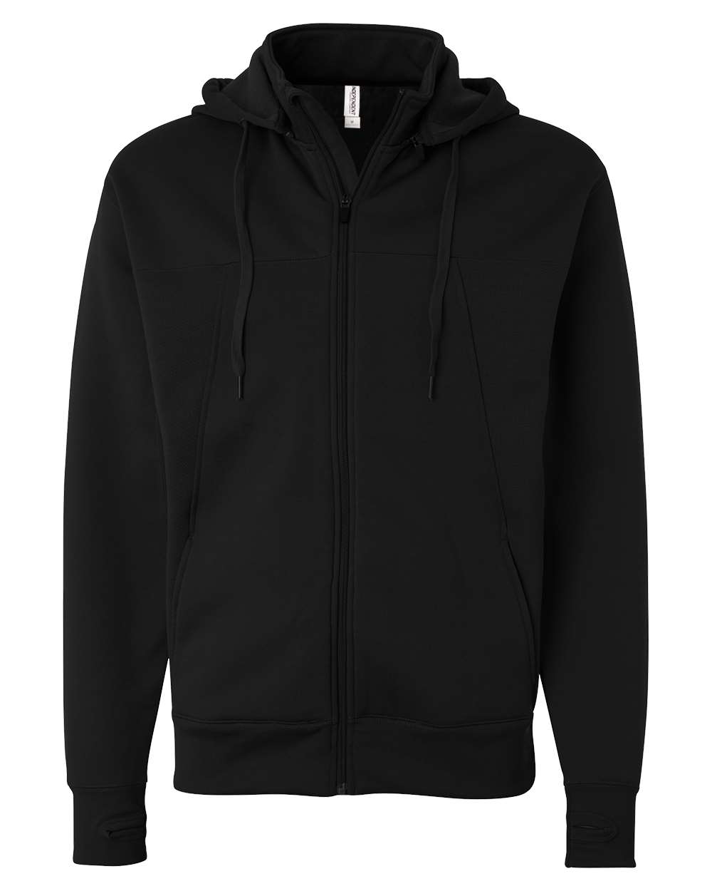 Independent Trading Co. Unisex Poly-Tech Full-Zip Hooded Sweatshirt. EXP80PTZ - Black