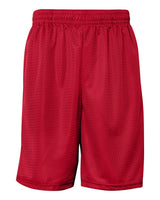 Badger Men's Pro Mesh 9" Shorts with Pockets. 7219 - Red
