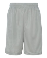 Badger Men's Pro Mesh 9" Shorts with Pockets. 7219 - Silver