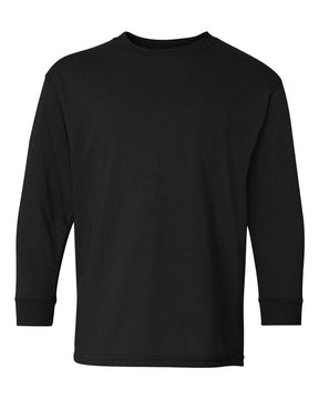 Gildan Youth Heavy Cotton™ Long Sleeve T-Shirt. 5400B - Black