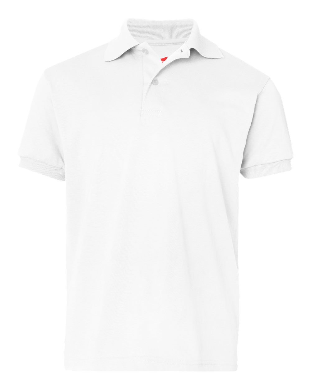 Hanes Youth EcoSmart® Jersey Polo. 054Y - White