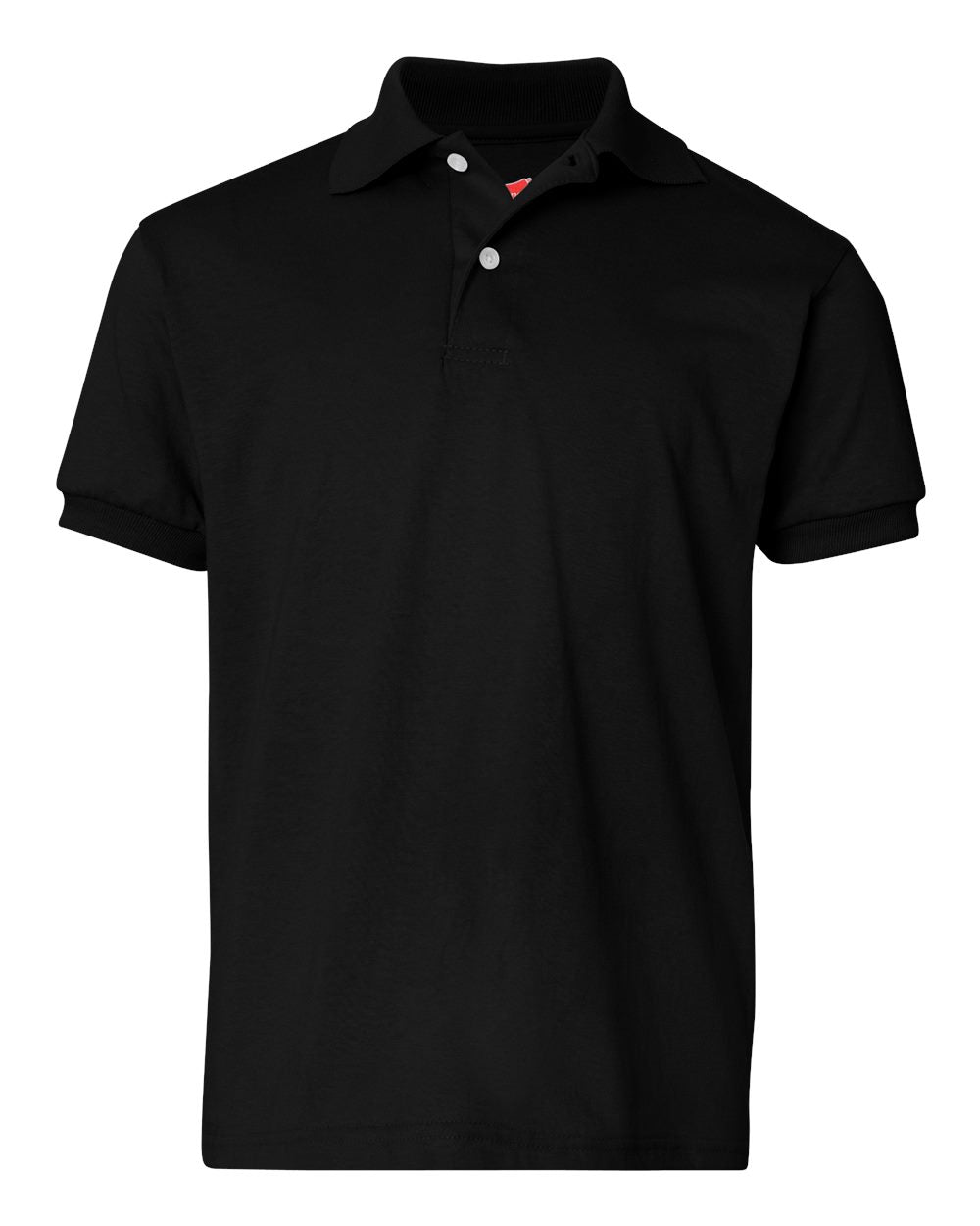 Hanes Youth EcoSmart® Jersey Polo. 054Y - Black