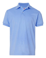 Hanes Youth EcoSmart® Jersey Polo. 054Y - Light Blue