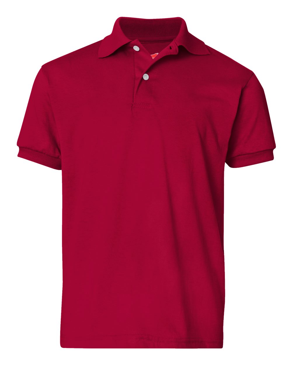 Hanes Youth EcoSmart® Jersey Polo. 054Y - Deep Red
