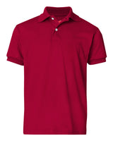 Hanes Youth EcoSmart® Jersey Polo. 054Y - Deep Red