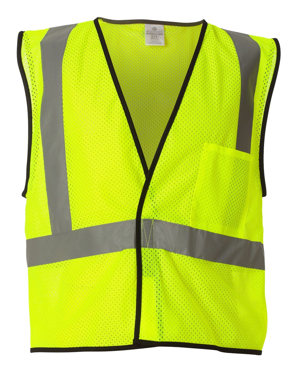 Kishigo Unisex Economy Single Pocket Hook-and-Loop Mesh Vest. 1193-1194 - Lime
