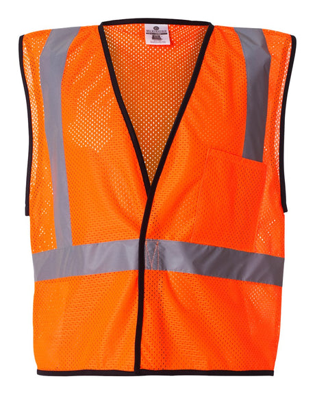 Kishigo Unisex Economy Single Pocket Hook-and-Loop Mesh Vest. 1193-1194 - Orange