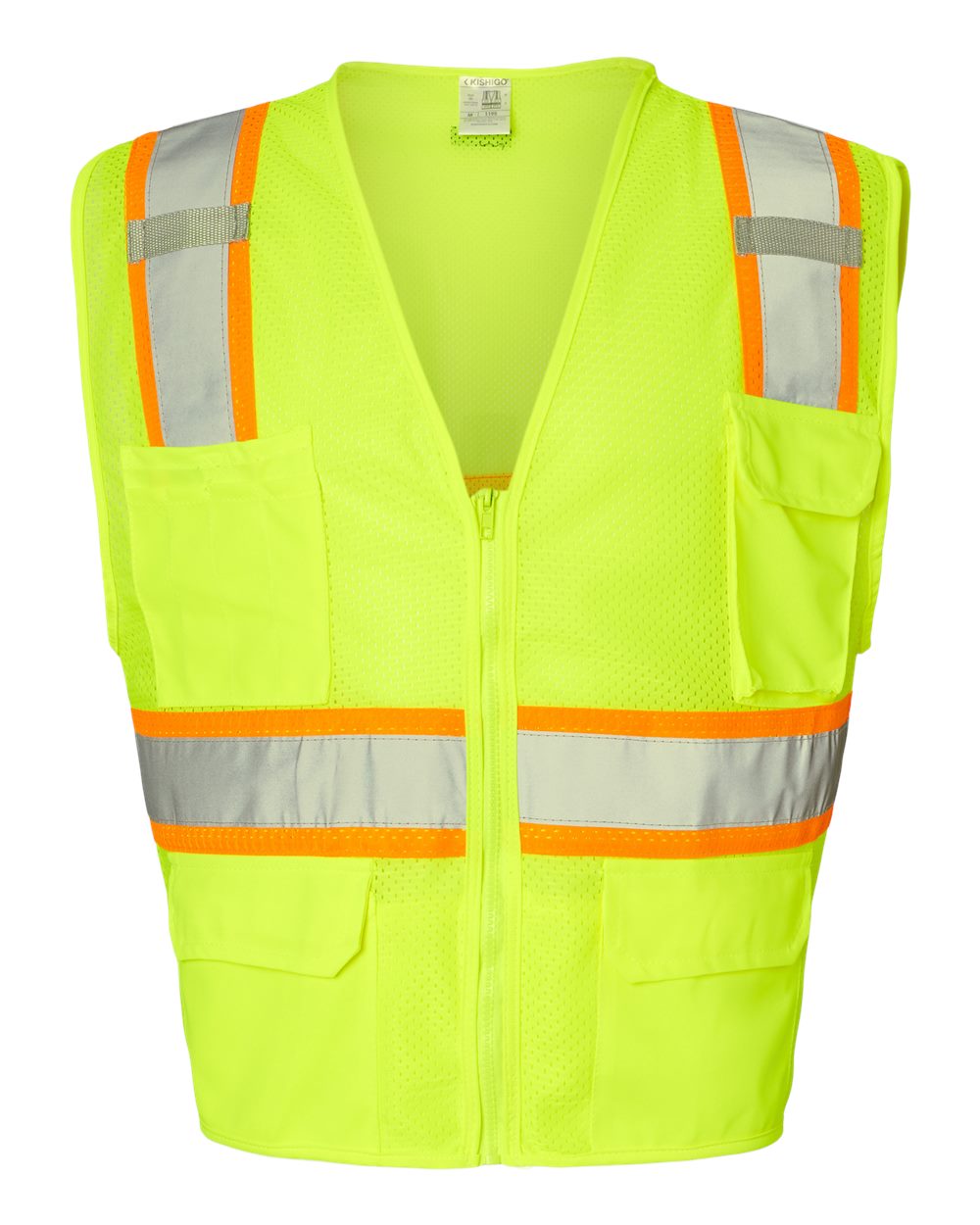 Kishigo Unisex Ultra-Cool™ Multi-Pocket Vest. 1195-1196 - Lime