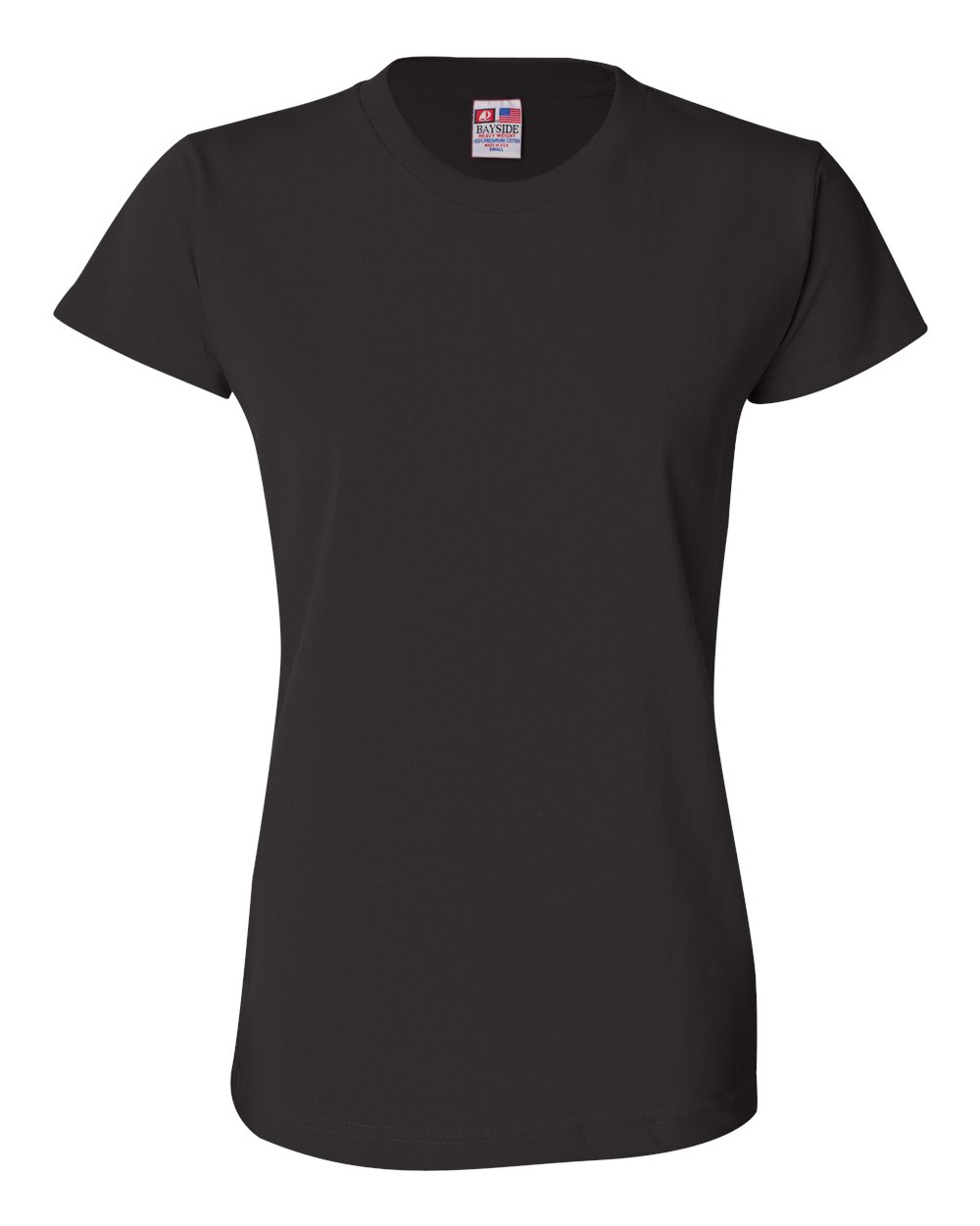 Bayside Women's USA-Made T-Shirt. 3325 - Black