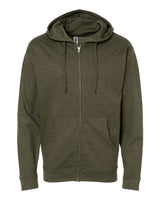 Independent Trading Co. Unisex Midweight Full-Zip Hooded Sweatshirt. SS4500Z - Army Heather