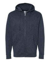 Independent Trading Co. Unisex Midweight Full-Zip Hooded Sweatshirt. SS4500Z - Classic Navy Heather