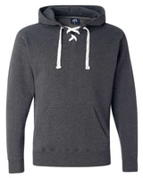 J. America Men's Sport Lace Hooded Sweatshirt. 8830 - Charcoal Heather