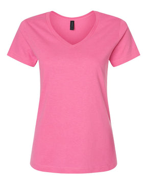 Gildan Women's Softstyle® V-Neck T-Shirt. 64V00L - Azalea