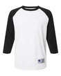 Champion Unisex Raglan Baseball T-Shirt. T137 - White/ Black