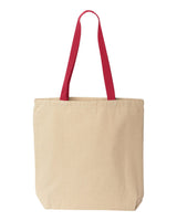 Liberty Bags Natural Tote with Contrast-Color Handles. 8868 - Natural/ Red