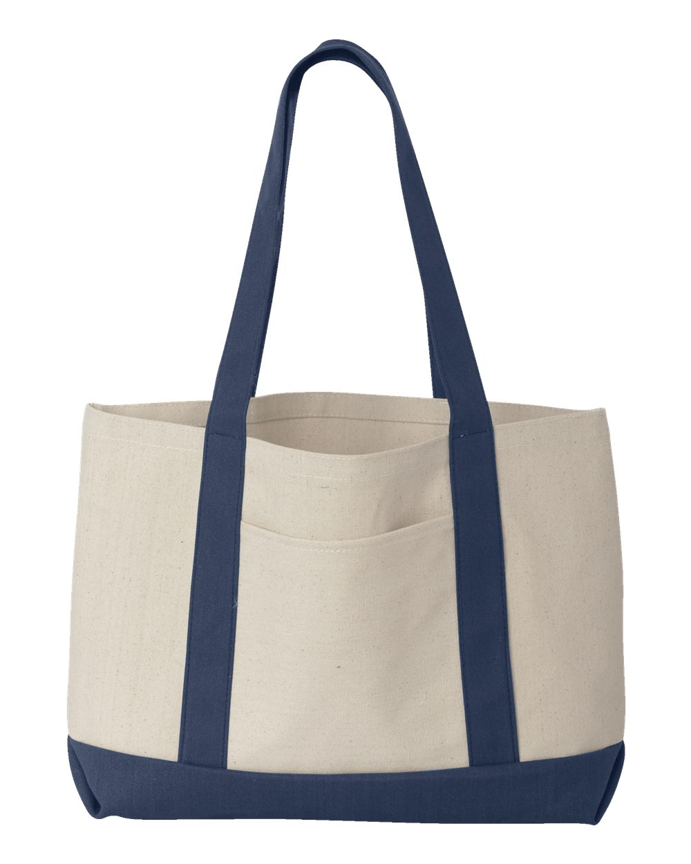 Liberty Bags Leeward Boater Tote. 8869 - Natural/ Navy