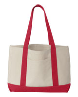 Liberty Bags Leeward Boater Tote. 8869 - Natural/ Red