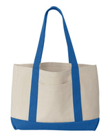 Liberty Bags Leeward Boater Tote. 8869 - Natural/ Royal