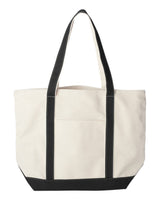 Liberty Bags Carmel Classic XL Cotton Canvas Resort Tote. 8872 - Natural/ Black
