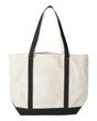Liberty Bags Carmel Classic XL Cotton Canvas Resort Tote. 8872 - Natural/ Black