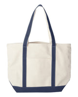 Liberty Bags Carmel Classic XL Cotton Canvas Resort Tote. 8872 - Natural/ Navy