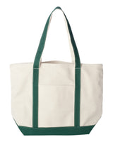 Liberty Bags Carmel Classic XL Cotton Canvas Resort Tote. 8872 - Natural/ Forest