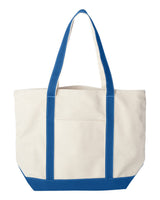 Liberty Bags Carmel Classic XL Cotton Canvas Resort Tote. 8872 - Natural/ Royal