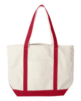 Liberty Bags Carmel Classic XL Cotton Canvas Resort Tote. 8872 - Natural/ Red