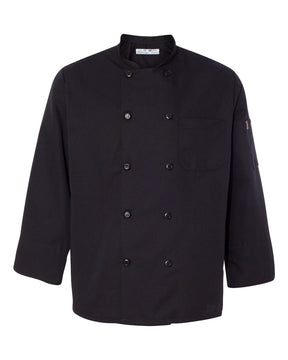 Chef Designs Ten Pearl Button Black Chef Coat. 0425 - Black