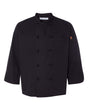 Chef Designs Black Knot Button Chef Coat. 0427 - Black
