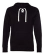J. America Unisex Jersey Sport Lace Hooded Pullover. 8231 - Black