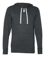 J. America Unisex Jersey Sport Lace Hooded Pullover. 8231 - Charcoal Heather