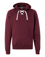 J. America Men's Sport Lace Hooded Sweatshirt. 8830 - Maroon
