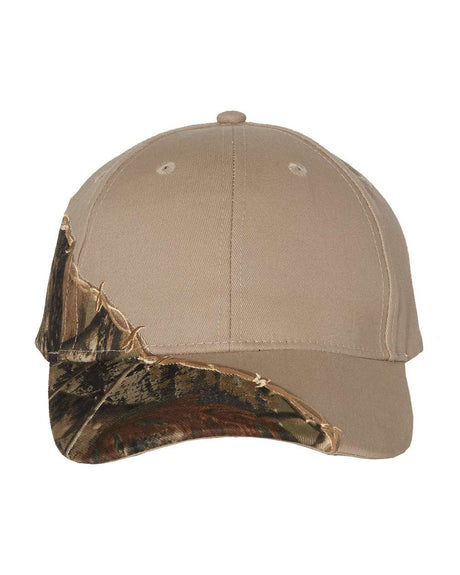 Kati Licensed Camo with Barbed Wire Embroidery Cap. LC4BW - AP/ Tan