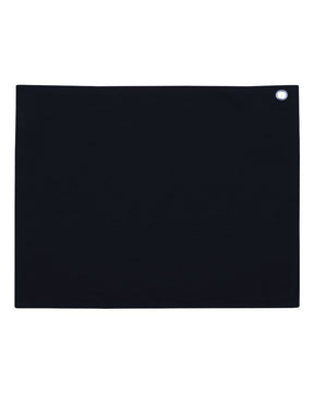Carmel Towel Company Velour Hemmed Towel with Grommet & Hook. C1518GH - Black