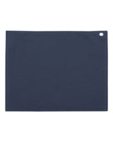 Carmel Towel Company Velour Hemmed Towel with Grommet & Hook. C1518GH - Navy