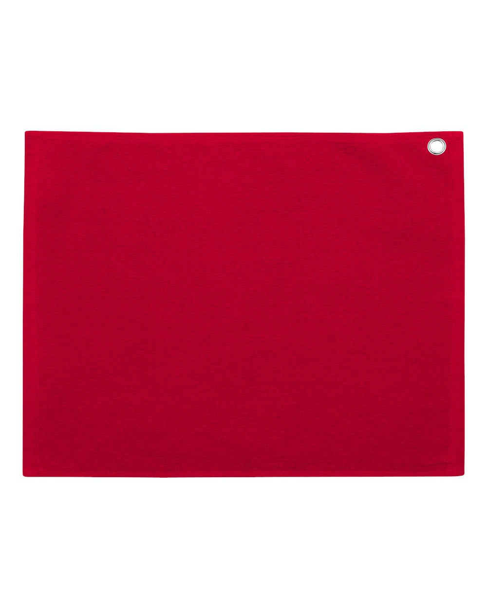Carmel Towel Company Velour Hemmed Towel with Grommet & Hook. C1518GH - Red