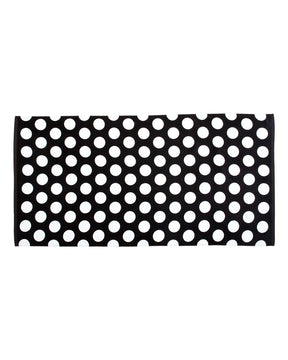 Carmel Towel Company Polka Dot Velour Beach Towel. C3060P - Black