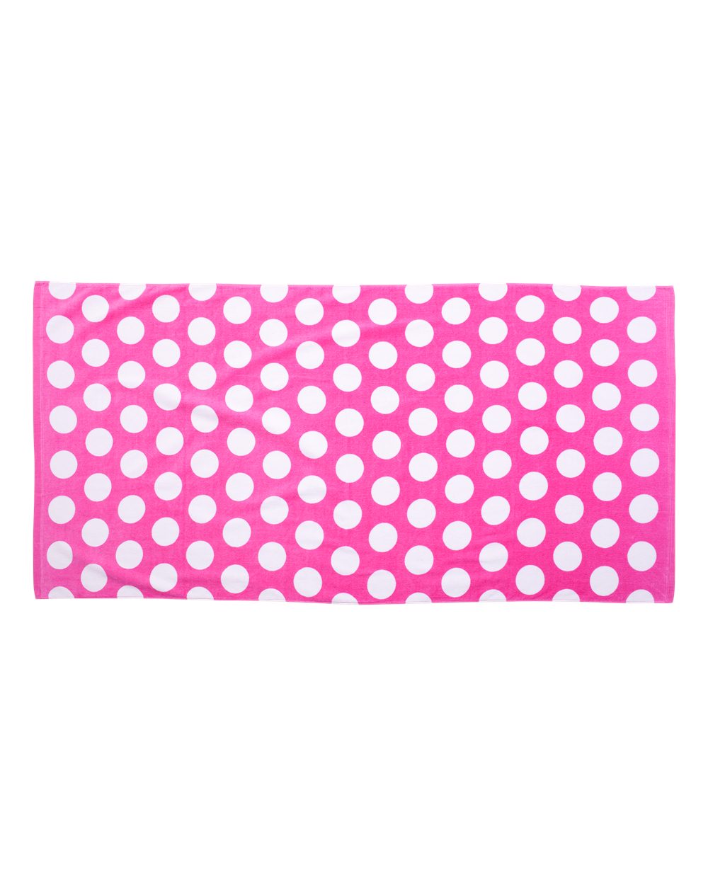 Carmel Towel Company Polka Dot Velour Beach Towel. C3060P - Hot Pink